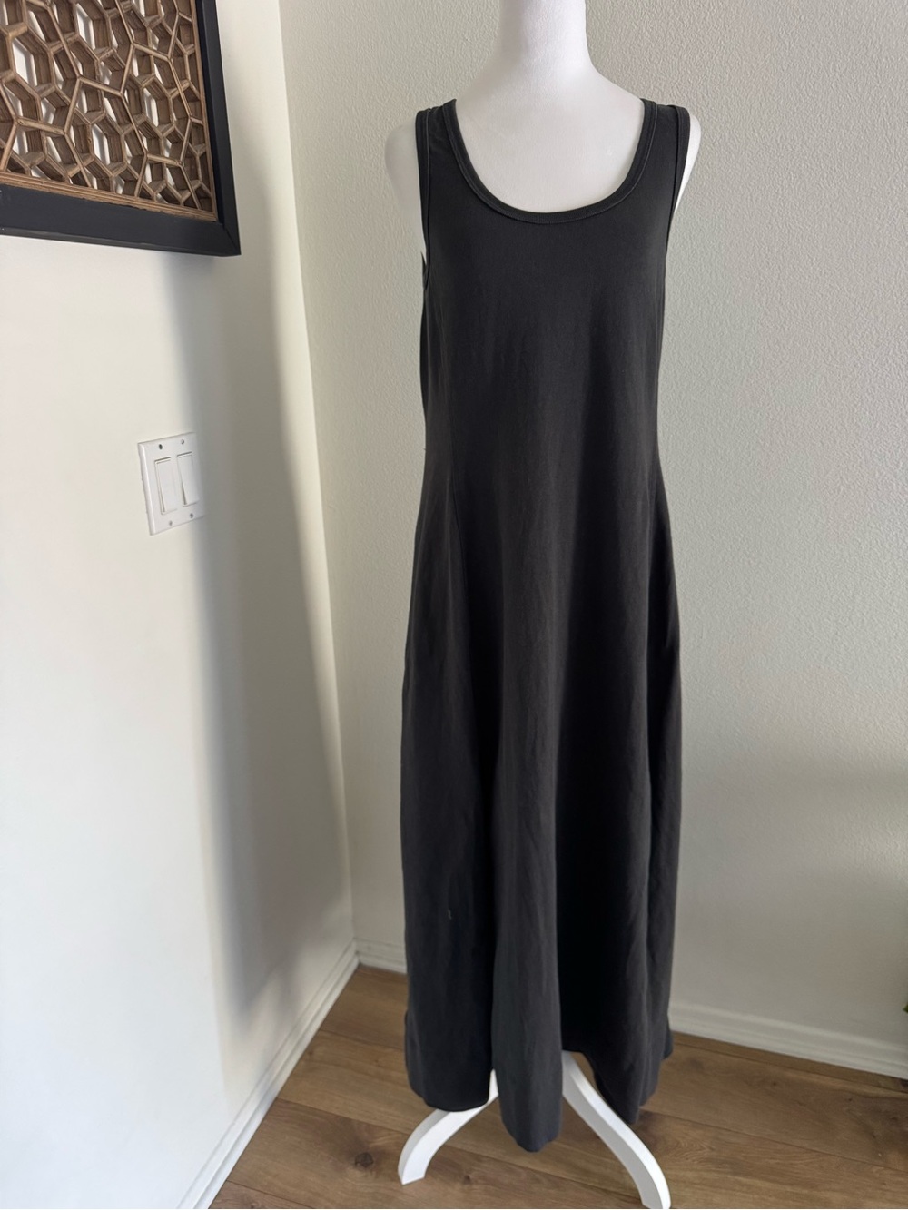 Outerknown Black Scoop Neck Maxi Dress